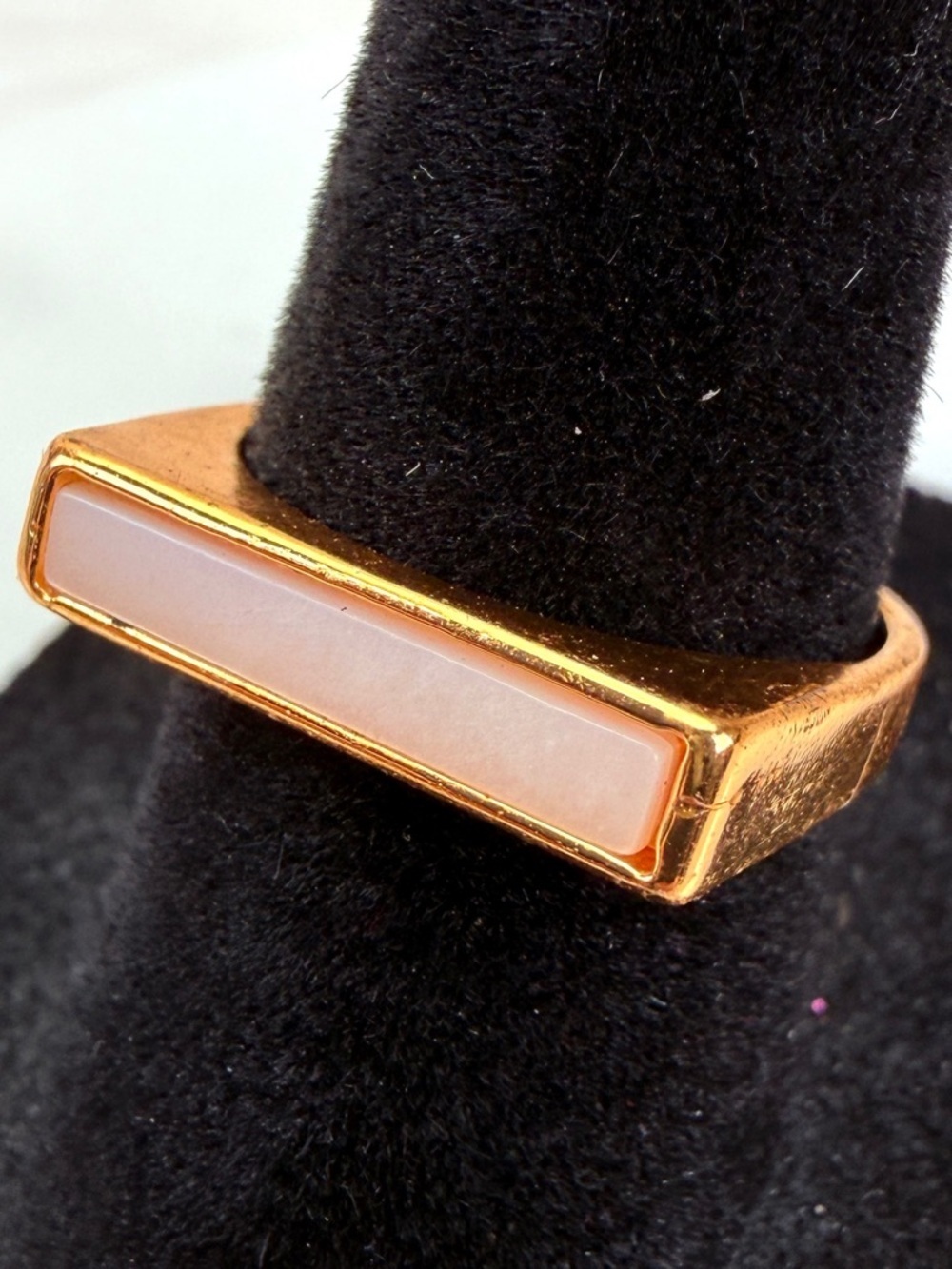 Pretty goldtone, rectangle, minimalist ring size 6 1/2